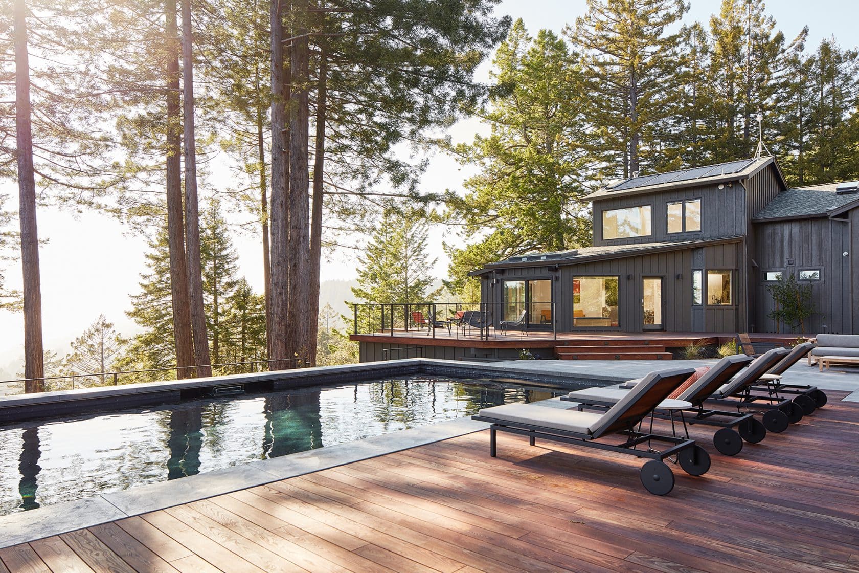 Modern pool exterior Sonoma vacation home